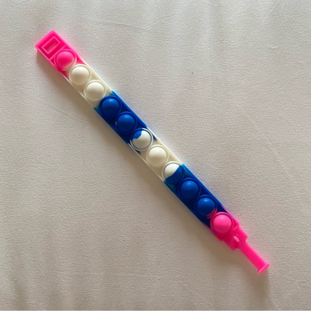 No Brand | Tie-Dye Multi-Color Bubble Popper Rubber Bracelet Casual Festival